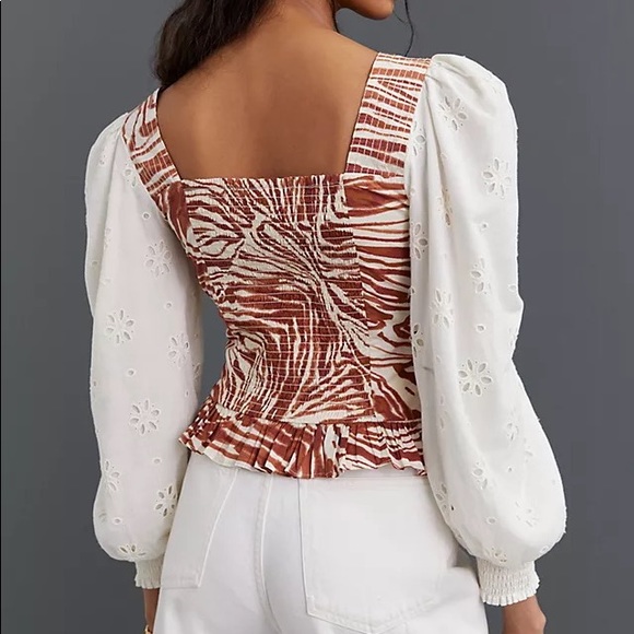 Anthropologie love the label smocked blouse - Picture 2 of 2